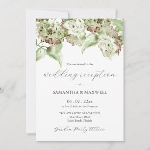 Green Hydrangea Wedding Invites for Reception