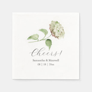 Green Hydrangea Wedding Napkins