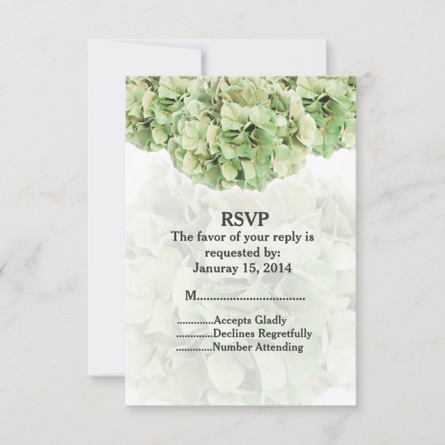 Green hydrangea wedding RSVP hydrangea2 (Front)