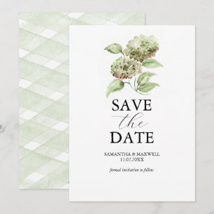 Green Hydrangea Wedding Save The Dates Date