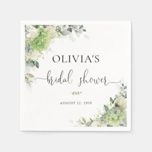 Green Hydrangeas Bridal Shower Napkin