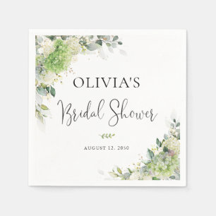 Green Hydrangeas Bridal Shower Napkin
