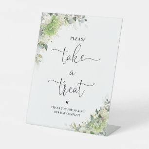 Green Hydrangeas Bridal Shower Take A Treat Sign