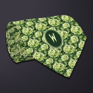 Green Hydrangeas Floral Tie