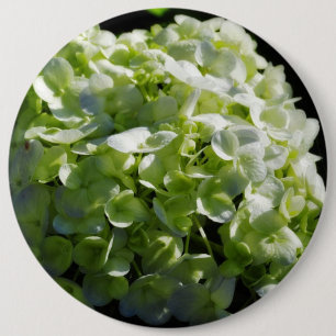 Green Hydrangeas Flowers 6 Cm Round Badge