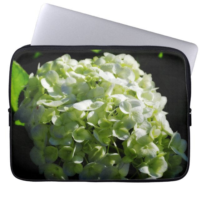 Green Hydrangeas Flowers Laptop Sleeve (Front)