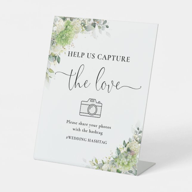 Green Hydrangeas Help Us Capture The Love Sign (Front)