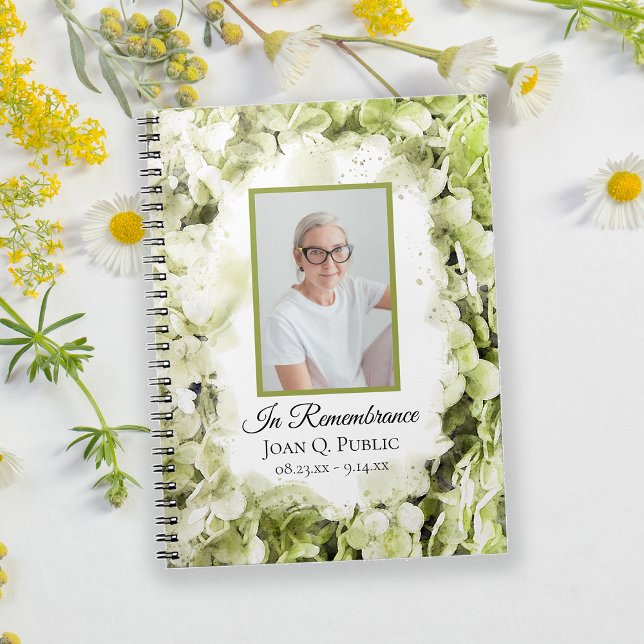 Green Hydrangeas Watercolor Funeral Guest Book (Creator Uploaded)