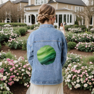 Green Hymn in Motion Denim Jacket