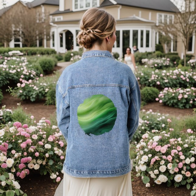 Green Hymn in Motion Denim Jacket (Wedding Back)