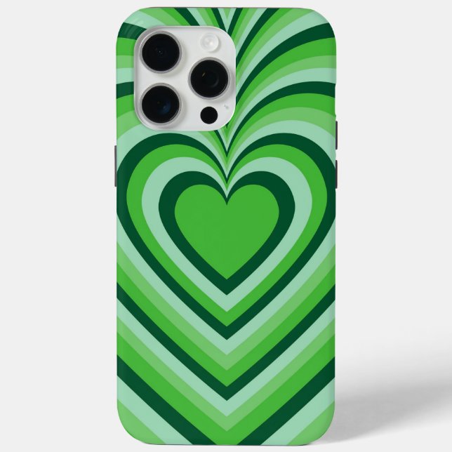 Green Hypnotic Heart Love Pattern Case-Mate iPhone Case (Back)