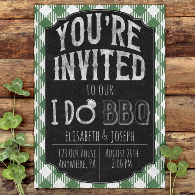 Green I Do BBQ Bridal & Wedding Shower Invitation (Creator Uploaded)