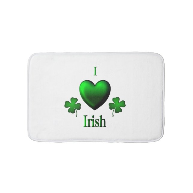Green I Heart Irish Bath Mat (Front)