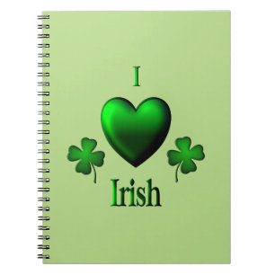 Green I Heart Irish Notebook