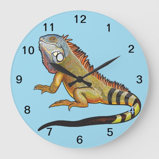 green iguana large clock (Front)