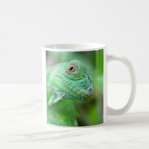 Green Iguana Lizard Reptile On Leaf Mug