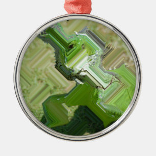 Green Iguana Metal Tree Decoration