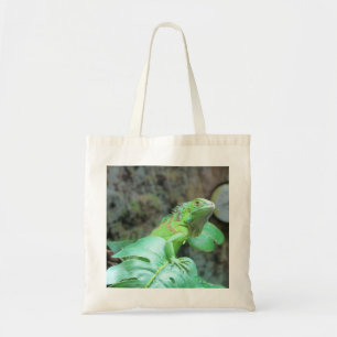 Green iguana tote bag