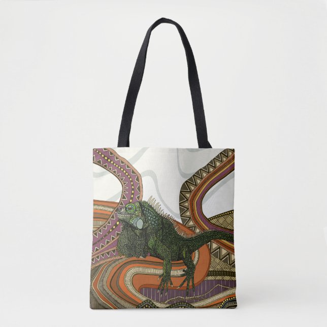 green iguana tote bag (Front)