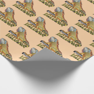 green iguana wrapping paper