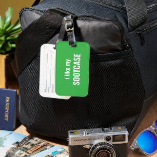 Green Iike My Sootcase Funny Saying Travelling Luggage Tag