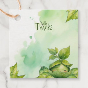 Green Illustrated Nature Baby Shower  Favour Tags