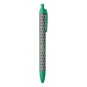 Green image under grey plaques, oblong squares? black ink pen