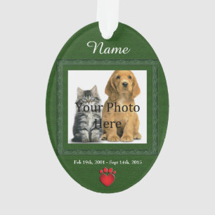 Green In Memory of Cat or Dog Acrylic Ornament