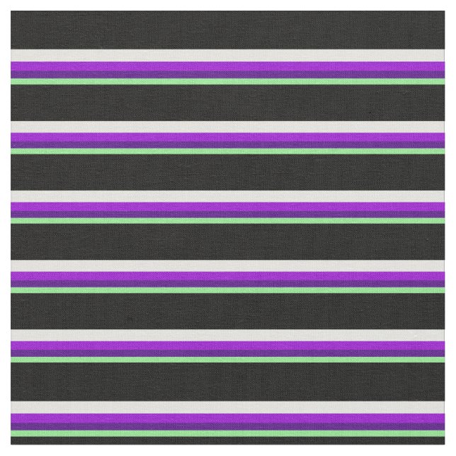 Green, Indigo, Dark Violet, Light Cyan & Black Fabric (Close Up)