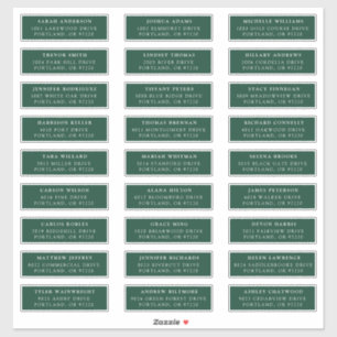 Green   Individual Guest Address Labels