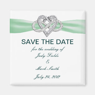 Green Infinity Heart Save The Date Magnet