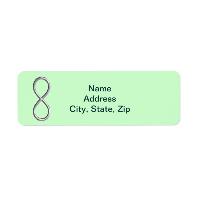 Green Infinity Wedding Address Labels (Front)
