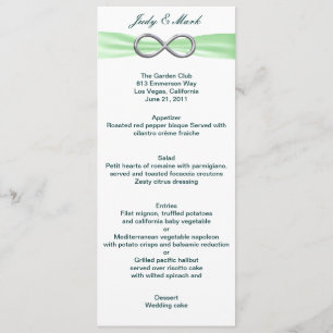 Green Infinity Wedding Menu Card