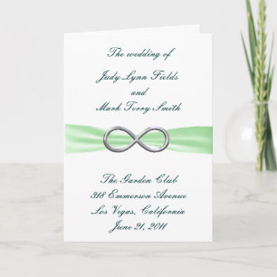 Green Infinity Wedding Program Card