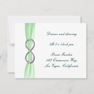Green Infinity Wedding Reception Card