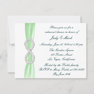 Green Infinity Wedding Rehearsal Dinner Invitation