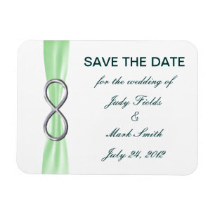 Green Infinity Wedding Save The Date Magnet