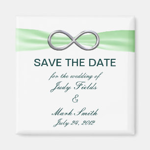 Green Infinity Wedding Save The Date Magnet