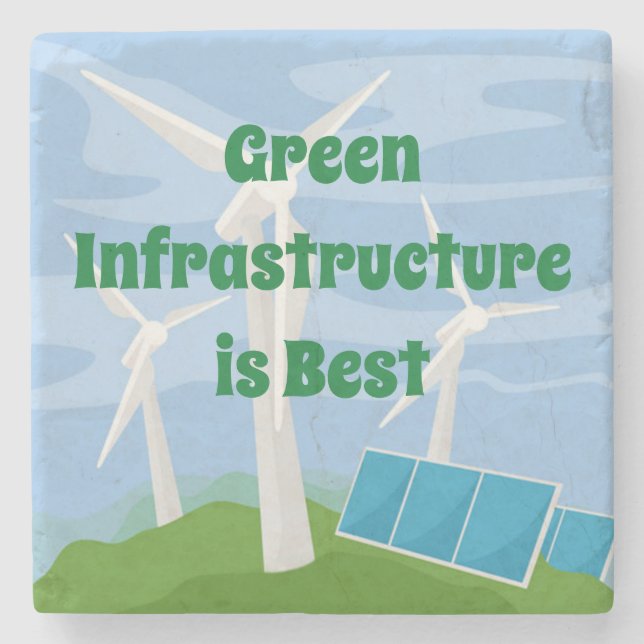Green Infrastructure is Best Stone Coaster (Front)