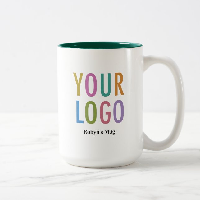 Green Inner Mug Custom Business Logo Name 15 oz (Right)