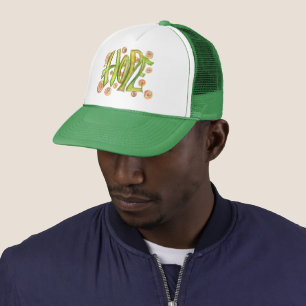 Green Inspirational Word Hope Art Hat