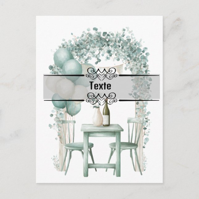 Green Invitation design to customize Postcard (Front)