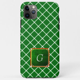 Green iPhone case Square Pattern Monogram