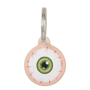 Green Iris Eyeball Bloodshot Eye Halloween Eyeball Pet Tag