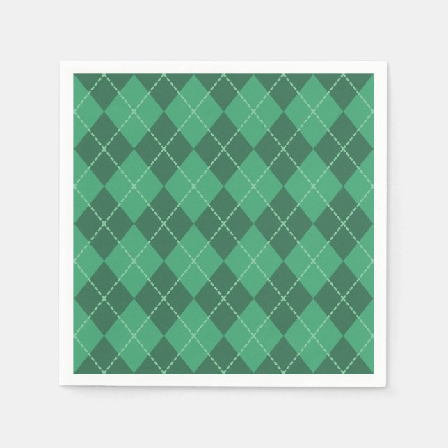 Green Irish Argyle Napkins (Front)