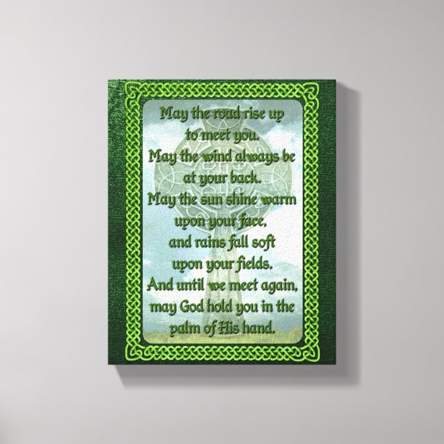Green Irish Blessing Canvas Print (Front)