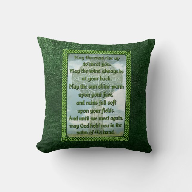 Green Irish Blessing Cushion (Front)