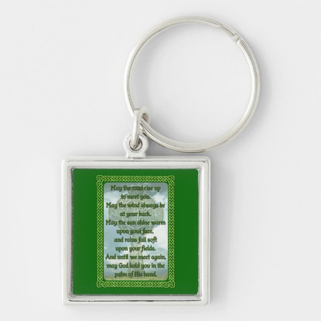 Green Irish Blessing Key Ring (Front)