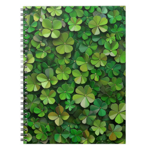 GREEN IRISH CELTIC CLOVER SHAMROCKS NOTEBOOK