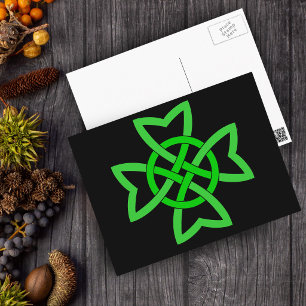 Green Irish Celtic Knot Postcard